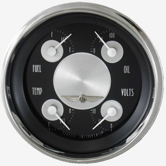 Classic Instruments® - All American Tradition Series 3-3/8" Quad Gauge, 240-33, 8-18 V