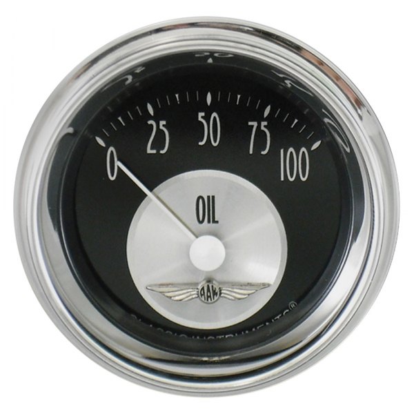 Classic Instruments® - All American Tradition Series 2-1/8" Oil Pressure Gauge, 100 psi
