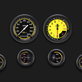 Classic Instruments® - AutoCross Series 3-3/8" Custom 6-Gauge Set