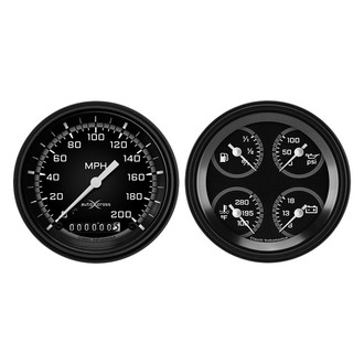 Classic Instruments® - AutoCross Series 3-3/8" Speedometer and Quad Gauge Set, 200 MPH