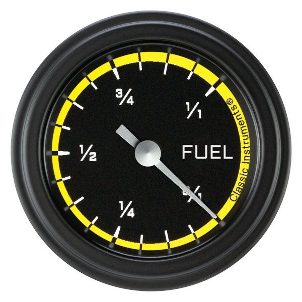 Classic Instruments® - AutoCross Yellow Series 2-1/8" Fuel Level Gauge, Programmable