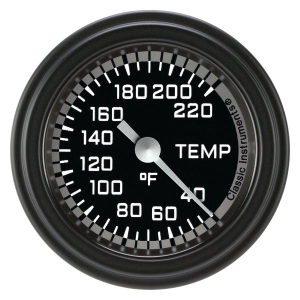 Classic Instruments® - AutoCross Gray Series 2-1/8" Stock Eliminator Temperature Gauge, 40-220 F
