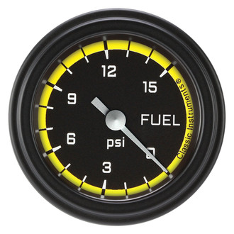 Classic Instruments® - AutoCross Series 2-1/8" Fuel Pressure Gauge, 15 psi