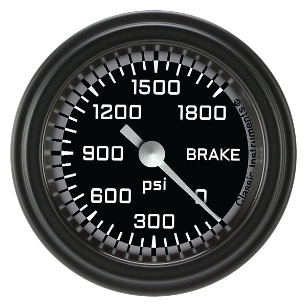 Classic Instruments® - AutoCross Gray Series 2-1/8" Brake Pressure Gauge, 1800 psi