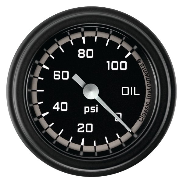 Classic Instruments® - AutoCross Gray Series 2-1/8" Oil Pressure Gauge, 100 psi