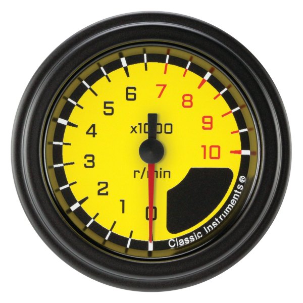 Classic Instruments® - AutoCross Yellow Series 2-1/8" Tachometer, 8,000 RPM