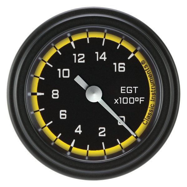 Classic Instruments® - AutoCross Yellow Series 2-1/8" Exhaust Gas Temperature Gauge