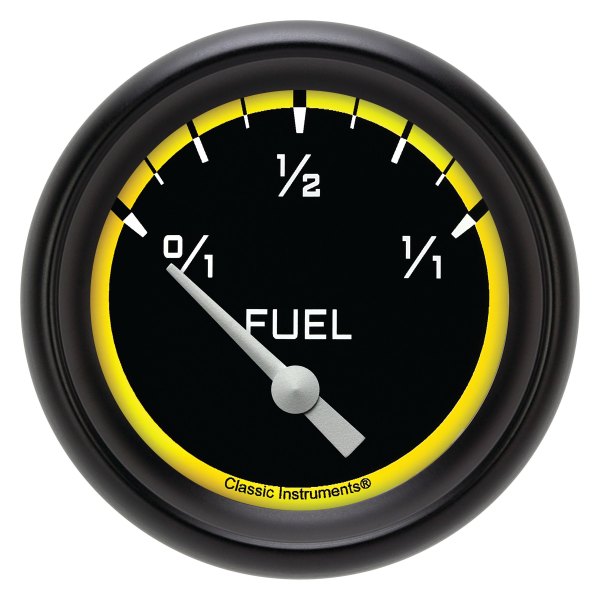 Classic Instruments® - AutoCross Yellow Series 2-5/8" Fuel Level Gauge, 240-33