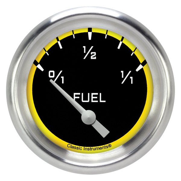 Classic Instruments® - AutoCross Yellow Series 2-5/8" Fuel Level Gauge, 0-90