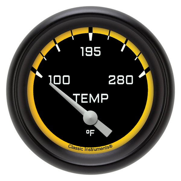 Classic Instruments® - AutoCross Yellow Series 2-5/8" Water Temperature Gauge