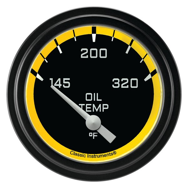 Classic Instruments® - AutoCross Yellow Series 2-5/8" Oil Temperature Gauge