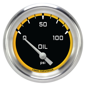 Classic Instruments® - AutoCross Series 2-5/8" Oil Pressure Gauge, 100 psi