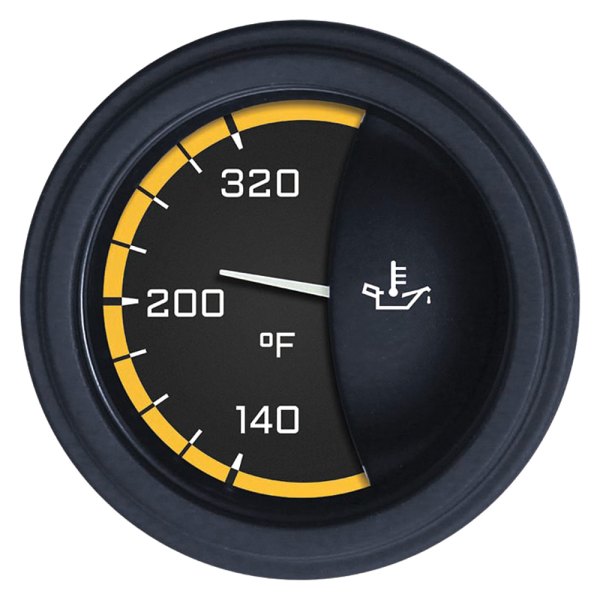 Classic Instruments® - AutoCross Yellow Series 2-1/8" Oil Temperature Gauge