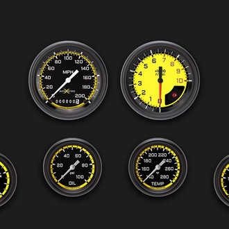 Classic Instruments® - AutoCross Series 3-3/8" Custom 6-Gauge Set