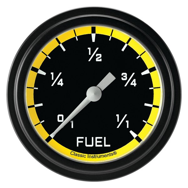 Classic Instruments® - AutoCross Yellow Series 2-5/8" Fuel Level Gauge, Programmable