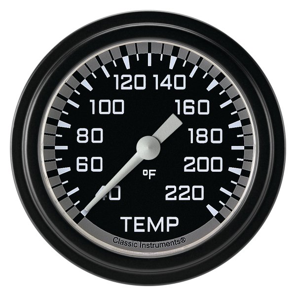 Classic Instruments® - AutoCross Gray Series 2-5/8" Stock Eliminator Temperature Gauge, 40-220 F