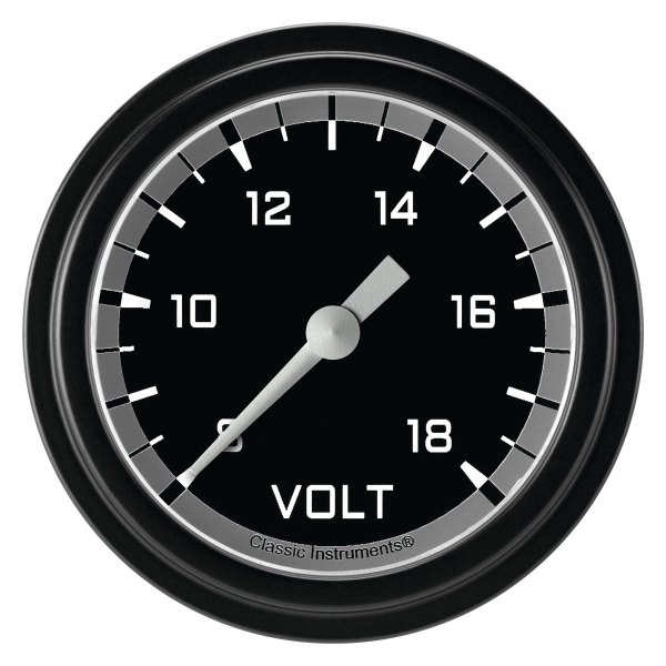 Classic Instruments® - AutoCross Gray Series 2-5/8" Voltmeter, 8-18 V