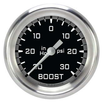 Classic Instruments® - AutoCross Series 2-5/8" Boost/Vacuum Gauge, -30 in Hg +30 PSI