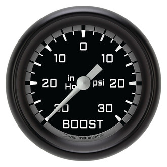Classic Instruments® - AutoCross Series 2-5/8" Boost/Vacuum Gauge, -30 in Hg +30 PSI