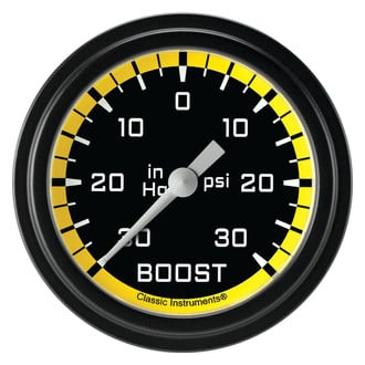 Classic Instruments® - AutoCross Series Boost/Vacuum Gauge, -30 in Hg +30 PSI