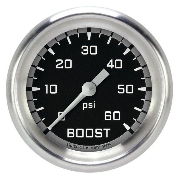 Classic Instruments® - AutoCross Gray Series 2-5/8" Boost Gauge, 60 psi