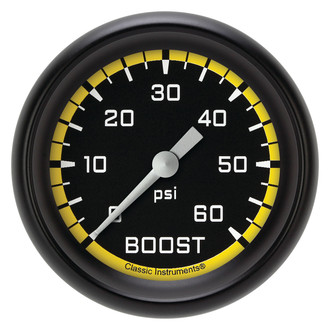 Classic Instruments® - AutoCross Series 2-5/8" Boost Gauge, 60 psi
