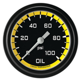 Classic Instruments® - AutoCross Series 2-5/8" Oil Pressure Gauge, 100 psi