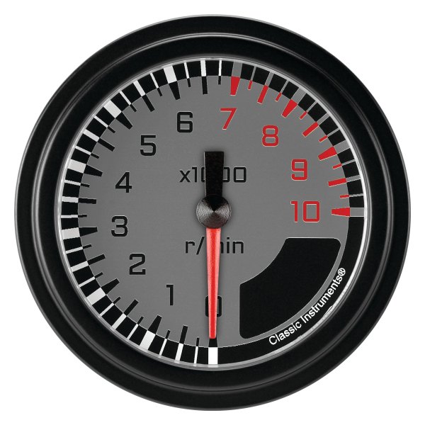 Classic Instruments® - AutoCross Gray Series 2-5/8" Tachometer, 10,000 RPM