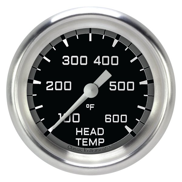 Classic Instruments® - AutoCross Gray Series 2-5/8" Cylinder Head Temperature Gauge, 100-600 F