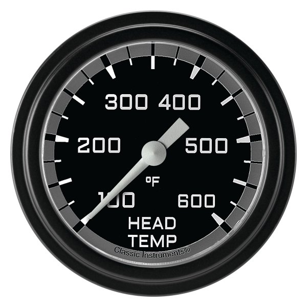Classic Instruments® - AutoCross Gray Series 2-5/8" Cylinder Head Temperature Gauge, 100-600 F