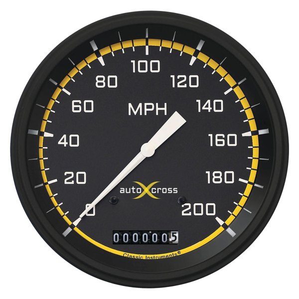 Classic Instruments® - AutoCross Yellow Series 4-5/8" Speedometer, 140 MPH