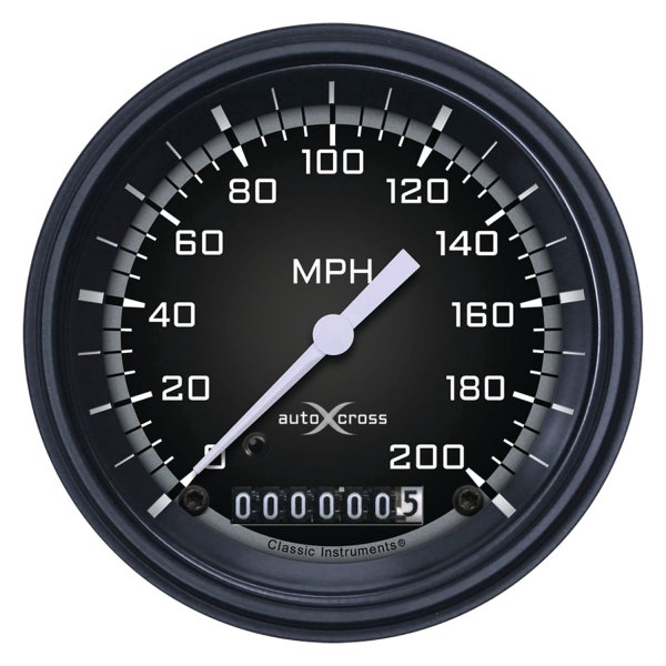 Classic Instruments® - AutoCross Gray Series 3-3/8" Speedometer, 200 MPH