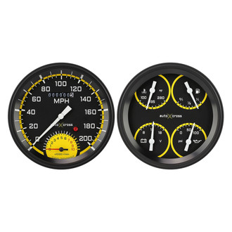 Classic Instruments® - AutoCross Series 4-5/8" Speedtachular and Quad Gauge Set, 200 MPH, 10,000 RPM