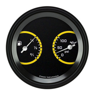 Classic Instruments® - AutoCross Series 3-3/8" Fuel & Oil Dual Gauge, 240-33