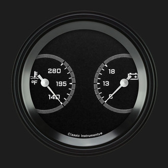 Classic Instruments® - AutoCross Series 3-3/8" Dual Temperature & Volt Gauge