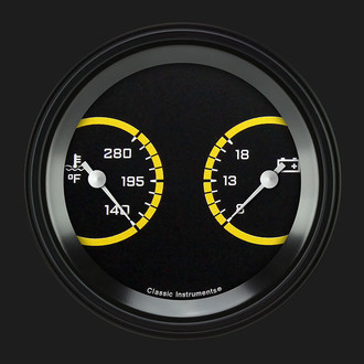 Classic Instruments® - AutoCross Series 3-3/8" Dual Temperature & Volt Gauge