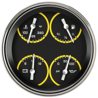 Classic Instruments® - AutoCross Series 4-5/8" Quad Gauge, 240-33, 8-18 V