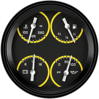 Classic Instruments® - AutoCross Series 4-5/8" Quad Gauge, 0-90, 8-18 V