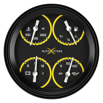 Classic Instruments® - AutoCross Series 4-5/8" Quad Gauge, 0-90, 8-18 V
