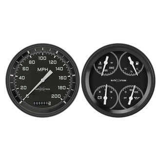 Classic Instruments® - AutoCross Series 4-5/8" Direct Fit 2-Gauge Set, 200 MPH