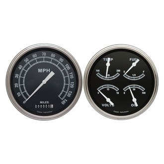 Classic Instruments® - Traditional Series 4-5/8" Speedometer and Quad Direct Fit Gauge Set, 140 MPH, 240-33