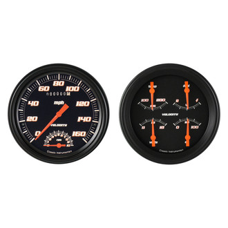 Classic Instruments® - Velocity Series 4-5/8" Speedtachular and Quad Direct Fit Gauge Set, 160 MPH, 10,000 RPM, 240-33