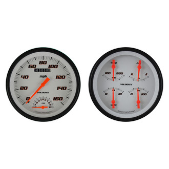 Classic Instruments® - Velocity Series 4-5/8" Speedtachular and Quad Direct Fit Gauge Set, 160 MPH, 10,000 RPM, 240-33
