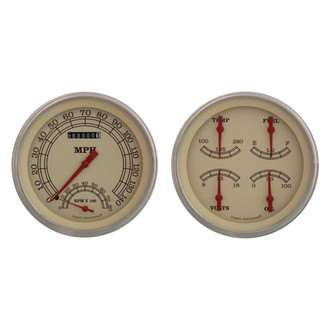 Classic Instruments® - Vintage Series 4-5/8" Speedtachular and Quad Direct Fit Gauge Set, 140 MPH, 8,000 RPM, 240-33