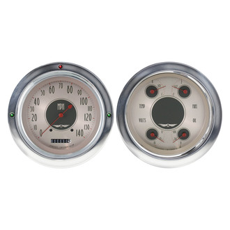Classic Instruments® - All American Nickel Series 4-5/8" Direct Fit 2-Gauge Set, 140 MPH