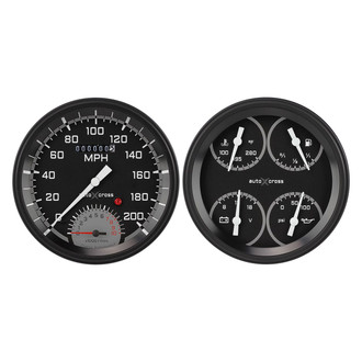 Classic Instruments® - AutoCross Series 4-5/8" Direct Fit 2-Gauge Set, 200 MPH