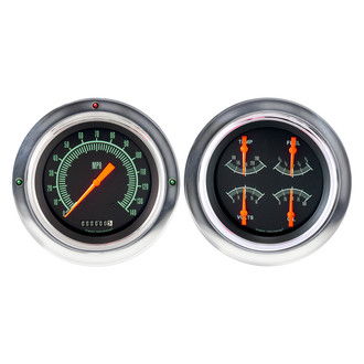 Classic Instruments® - G-Stock Series 4-5/8" Speedometer and Quad Direct Fit Gauge Set, 140 MPH