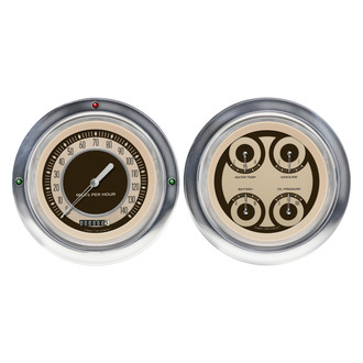 Classic Instruments® - Nostalgia VT Series 4-5/8" Speedometer and Quad Direct Fit Gauge Set, 140 MPH