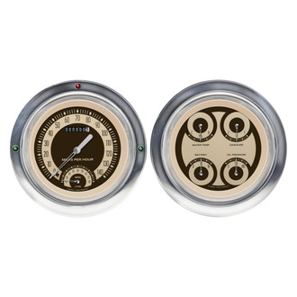 Classic Instruments® - Nostalgia VT Series 4-5/8" Direct Fit 2-Gauge Set, 140 MPH