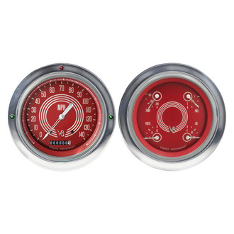 Classic Instruments® - V8 Steelie Series 4-5/8" Direct Fit 2-Gauge Set, 140 MPH, 240-33
